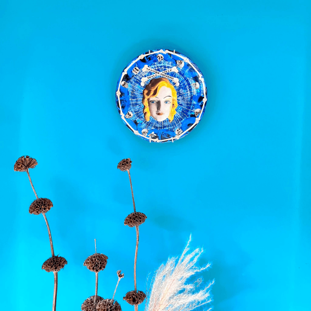 "Maybe Swearing Will Help" Blue Upcycled Wall Plate - House of Frisson