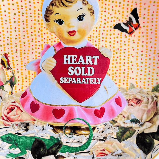 "Heart Sold Separately" Peach Upcycled Wall Plate - House of Frisson