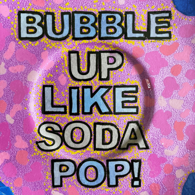 "Bubble Up Like Soda Pop!" Pink Upcycled Wall Plate - House of Frisson