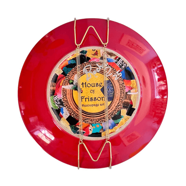 "I Survived Glitter Capes And Crashed Velvet. I'll Survive This" Peach Upcycled Wall Plate - House of Frisson