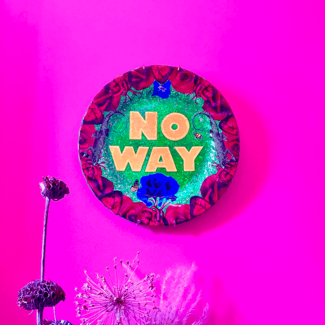 “No Way” Green Upcycled Wall Plate - House of Frisson
