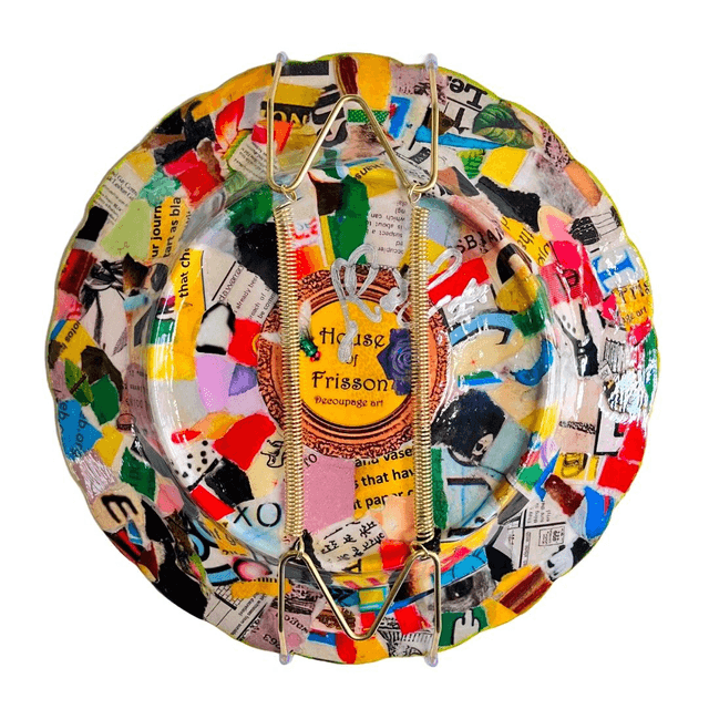 "Mischief Muse" Yellow Upcycled Wall Plate - House of Frisson
