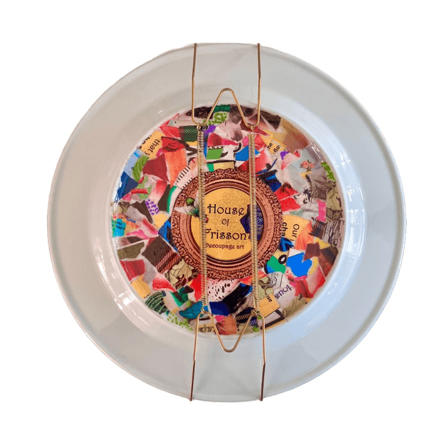 "Pain Is Temporary Art Is Forever" Lilac Upcycled Wall Plate - House of Frisson