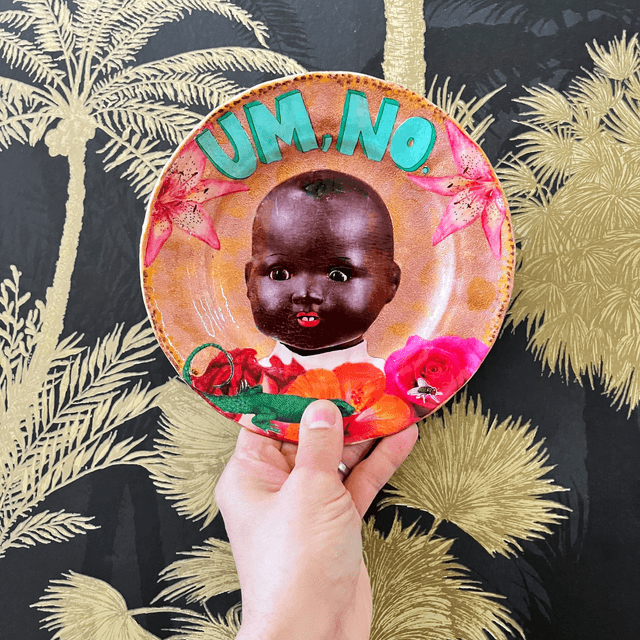 "Um, No" Bronze Upcycled Wall Plate - House of Frisson