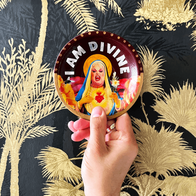 "I Am Divine" Maroon Upcycled Trinket Dish - House of Frisson