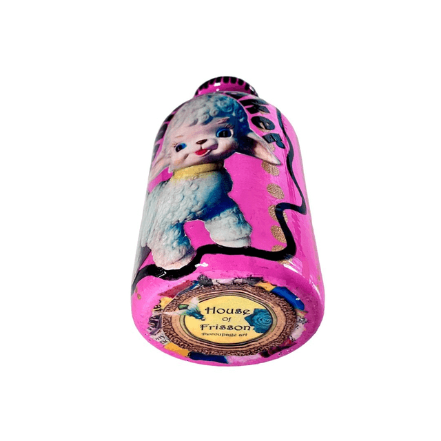 Bright Pink Upcycled Glass Bottle/Flower Vase - "Trouble Maker" - by House of Frisson