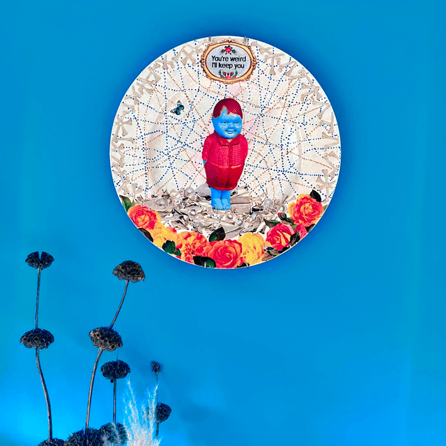"You're Weird I'll Keep You" Off White Upcycled Wall Plate - House of Frisson