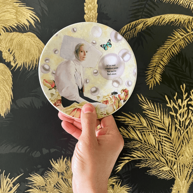 "It's a Real Comfort Zone for Me to Feel Alien" Cream Upcycled Trinket Dish - House of Frisson