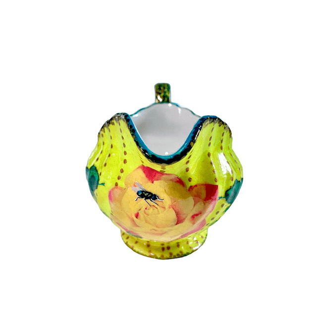 Yellow Upcycled Vase - "Lizard" - by House of Frisson