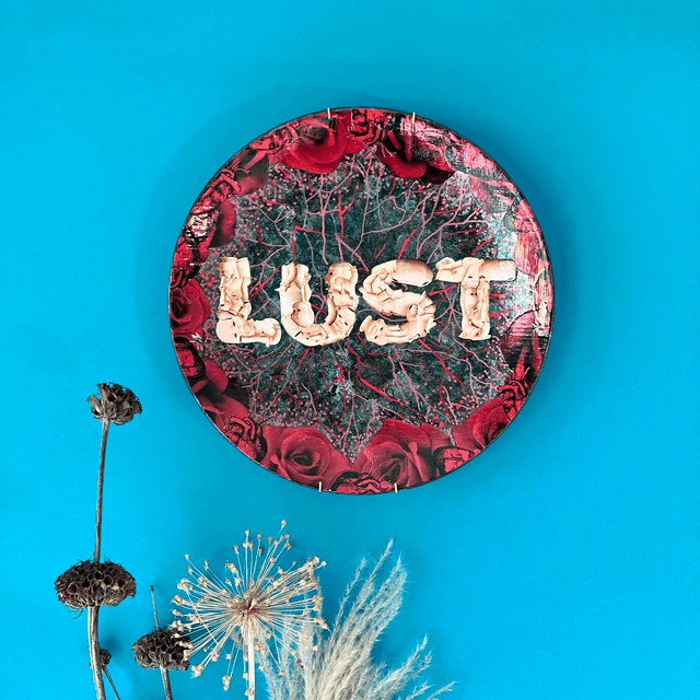“Lust” Charcoal Upcycled Wall Plate - House of Frisson