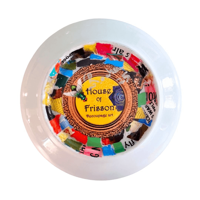 "Art is my Body" Light Blue Upcycled Trinket Dish - House of Frisson
