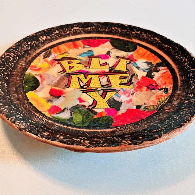 “Blimey” Multicolour Upcycled Wall Plate - House of Frisson