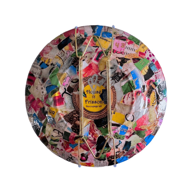 "Serial Chiller" Black & Gold Upcycled Wall Plate - House of Frisson