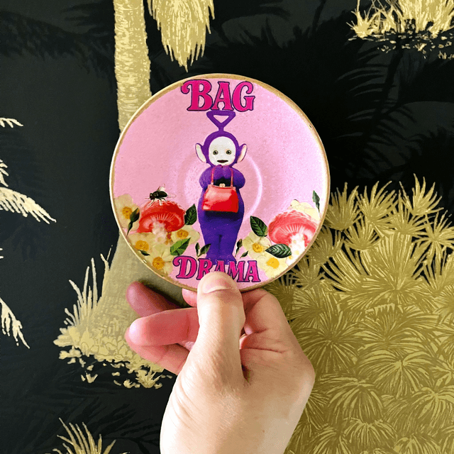 "Bag Drama" Pink Upcycled Trinket Dish by House of Frisson