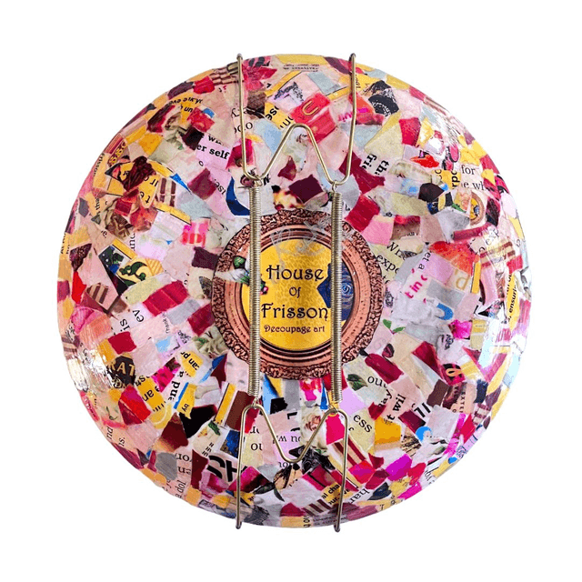 "Giggle Guru" Neon Yellow Upcycled Wall Plate - House of Frisson