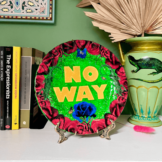 “No Way” Green Upcycled Wall Plate - House of Frisson