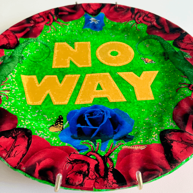 “No Way” Green Upcycled Wall Plate - House of Frisson