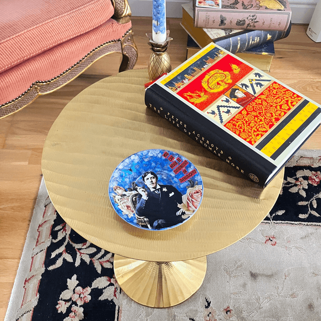 "You Can Never Be Overdressed or Overeducated" Blue Upcycled Trinket Dish - House of Frisson25