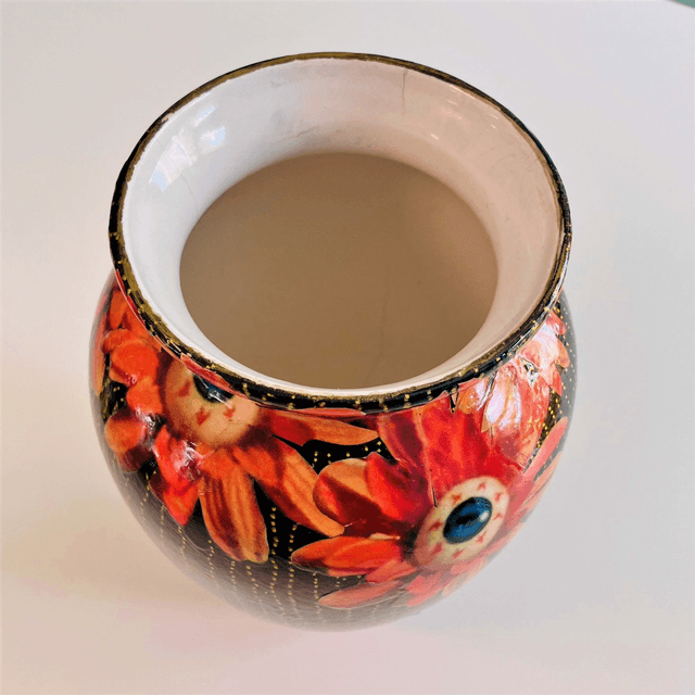 Black “Starey Flowers” Upcycled Flower Vase - House of Frisson