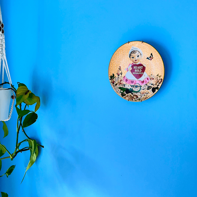 "Heart Sold Separately" Peach Upcycled Wall Plate - House of Frisson