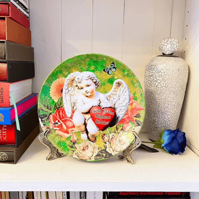 "Sold to the Highest Bidder" Green Upcycled Wall Plate - House of Frisson