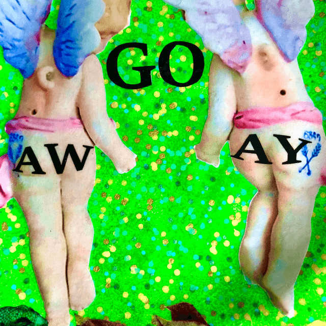 "Go Away" Bright Green Upcycled Wall Plate - House of Frisson
