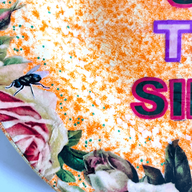 "Giggle Juice: Sip The Silly!" Orange Upcycled Wall Plate - House of Frisson