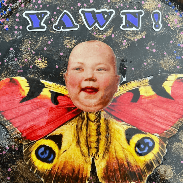 "Yawn!" Black Upcycled Wall Plate - House of Frisson