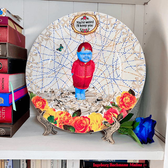 "You're Weird I'll Keep You" Off White Upcycled Wall Plate - House of Frisson
