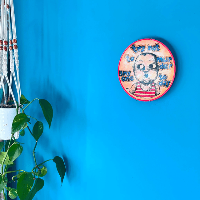 "Try Not To Murder Anyone Today" Blush Upcycled Wall Plate - House of Frisson