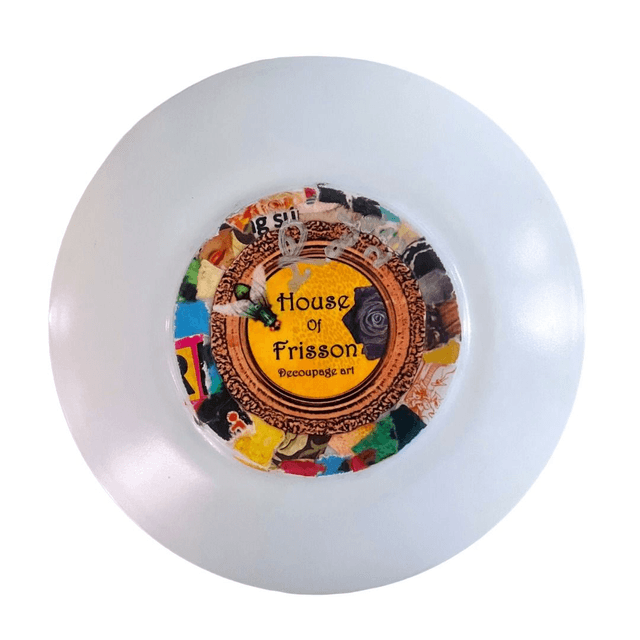 "You Can Never Be Overdressed or Overeducated" Blue Upcycled Trinket Dish - House of Frisson25