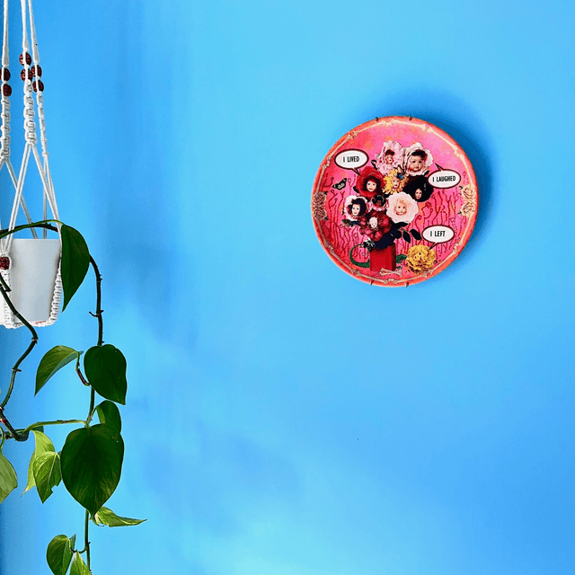 "I Lived I Laughed I Left" Pink Upcycled Wall Plate - House of Frisson