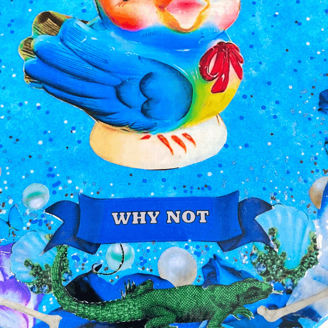 "Why Not" Blue Upcycled Wall Plate - House of Frisson