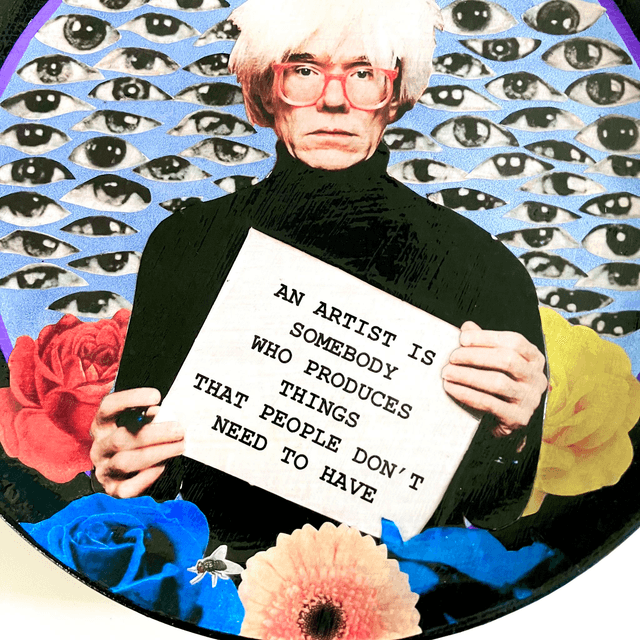 "An Artist Is Somebody Who Produces Things That People Don't Need To Have" Blue Upcycled Wall Plate - House of Frisson