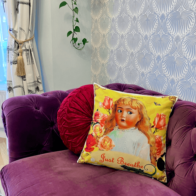 “Just Breathe” Cushion Cover by House of Frisson