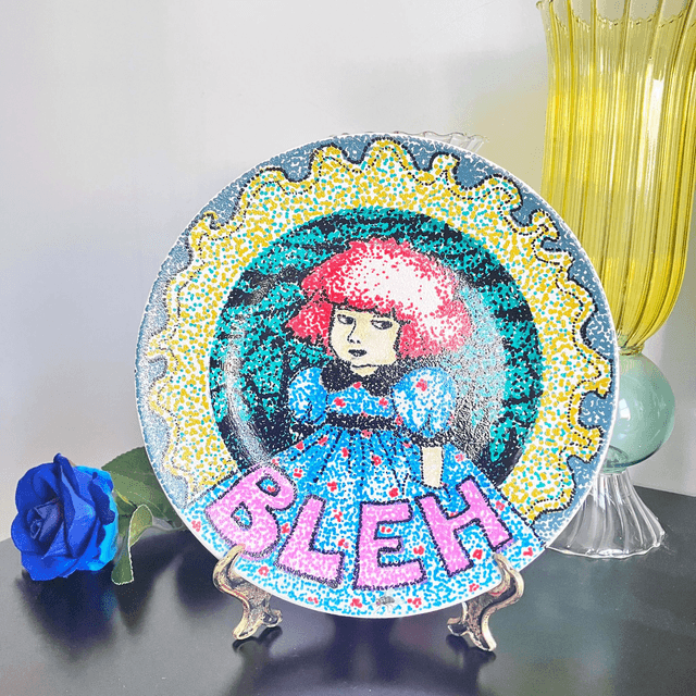 "Bleh" Green Upcycled Wall Plate - House of Frisson