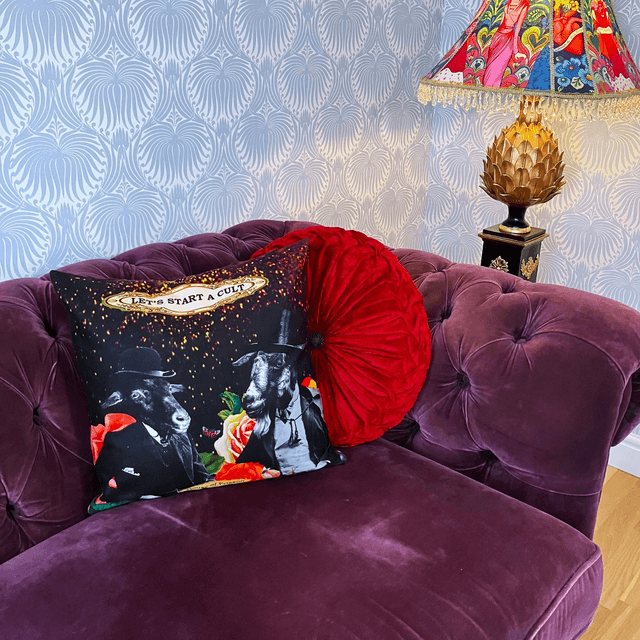 "Let's Start A Cult" Cushion Cover by House of Frisson