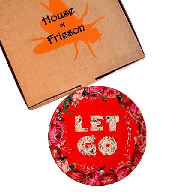 “Let Go" Red Upcycled Wall Plate - House of Frisson