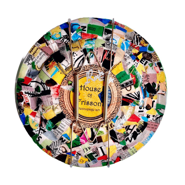 "Go Away" Bright Green Upcycled Wall Plate - House of Frisson