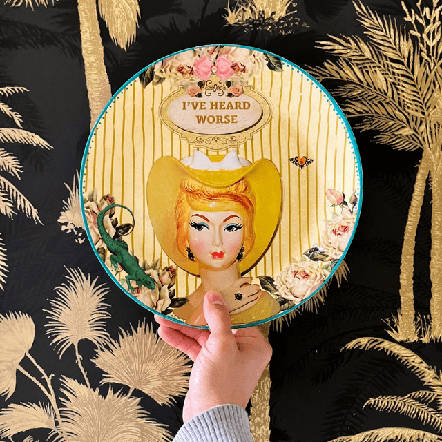 "I've Heard Worse" Cream Upcycled Wall Plate - House of Frisson