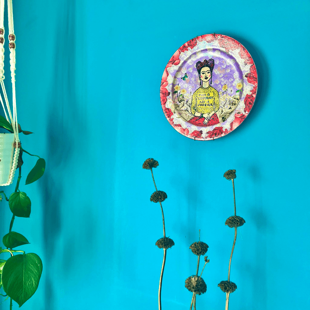 "Pain Is Temporary Art Is Forever" Lilac Upcycled Wall Plate - House of Frisson