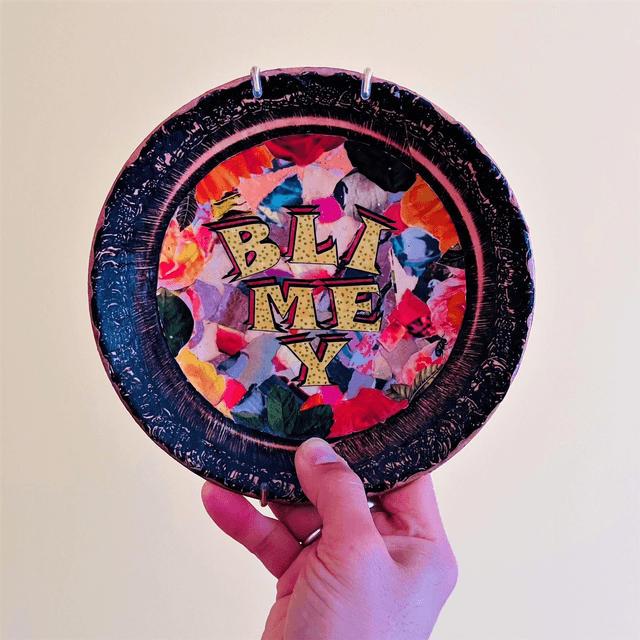 “Blimey” Multicolour Upcycled Wall Plate - House of Frisson