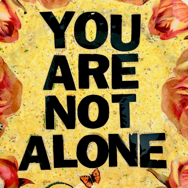 "You Are Not Alone" Yellow Upcycled Wall Plate - House of Frisson