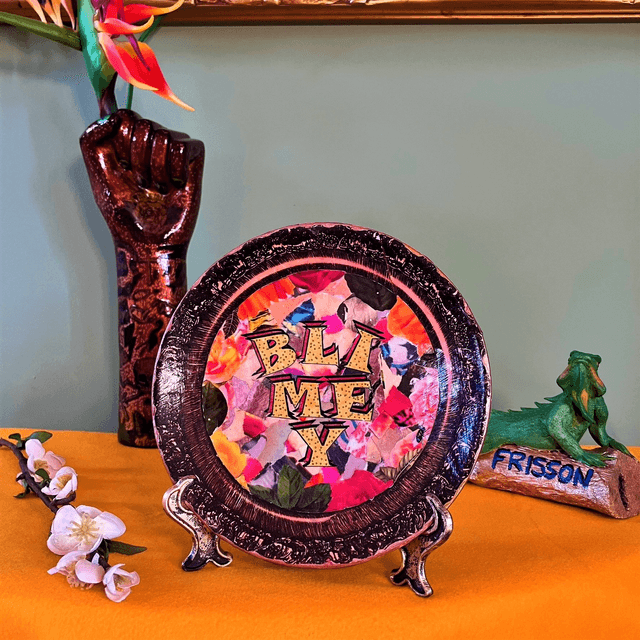 “Blimey” Multicolour Upcycled Wall Plate - House of Frisson