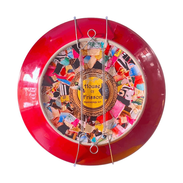 "Drama is my Cardio" Neon Orange Upcycled Wall Plate - House of Frisson