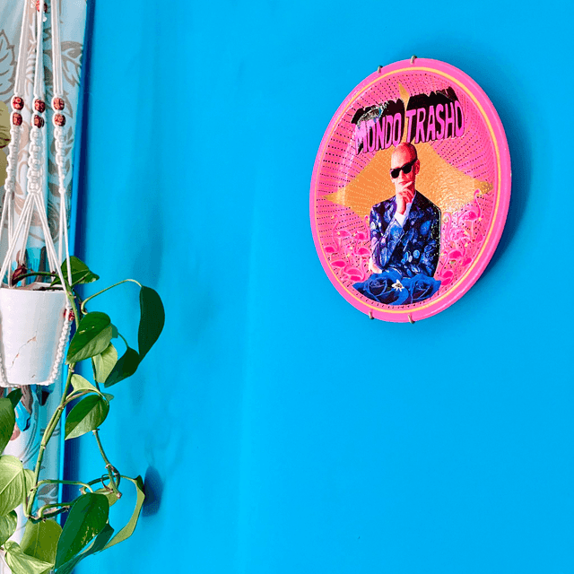 "Mondo Trasho" Pink Upcycled Wall Plate - House of Frisson