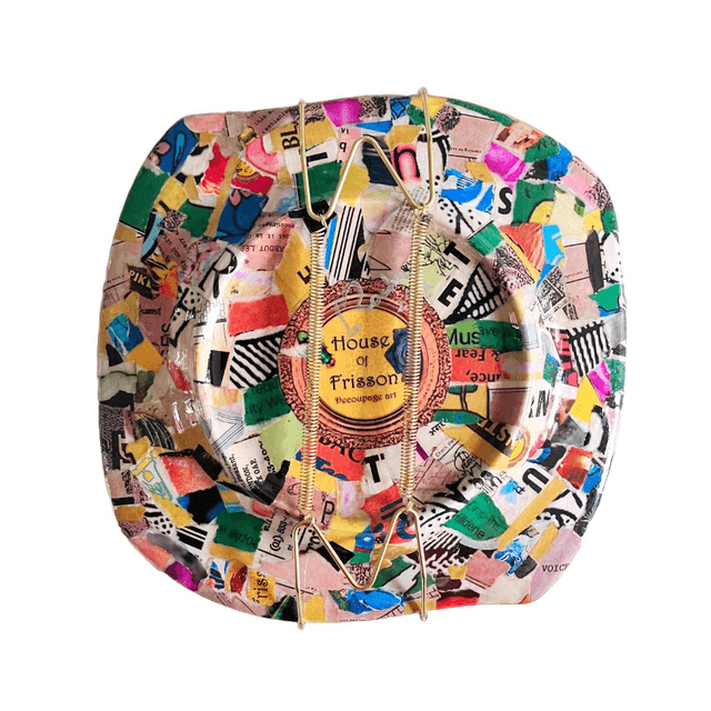 "Love Louder Than Hate" Peach Upcycled Wall Plate - House of Frisson
