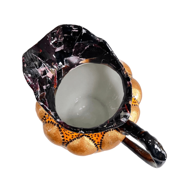 Orange and Black Upcycled Flower Vase - "Snakes" - by House of Frisson