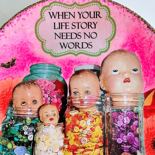 "When Your Life Story Needs No Words" Pink Upcycled Wall Plate - House of Frisson