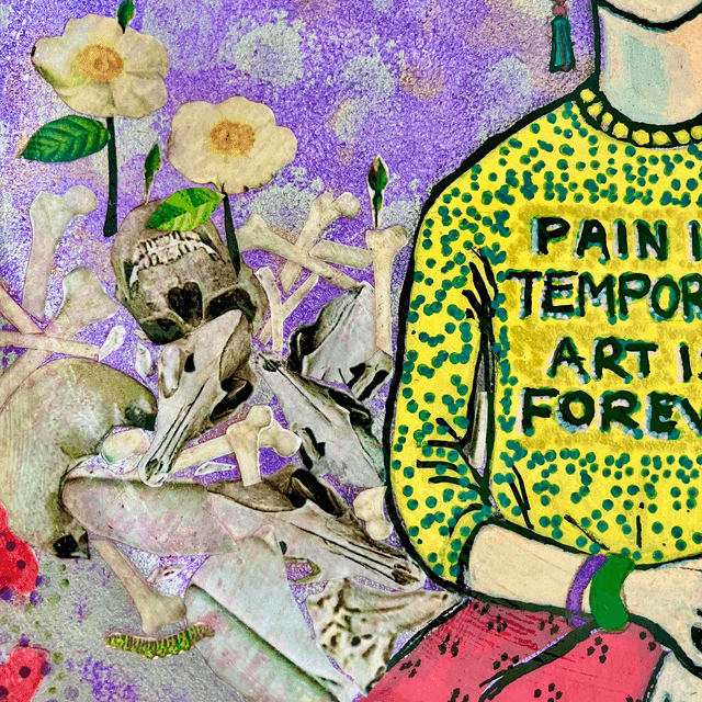 "Pain Is Temporary Art Is Forever" Lilac Upcycled Wall Plate - House of Frisson